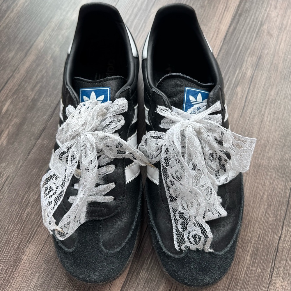 Adidas Sambas with Lace Shoelaces